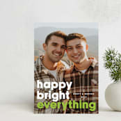 "Stand Out" - Holiday Cards in Lime by Lisa Assenmacher - Front
