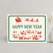 "Retro Holiday" - Holiday Cards in Holly by Teju Reval - Front