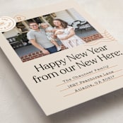 "New Here" - Holiday Cards in Champagne by Shari Margolin - Detail
