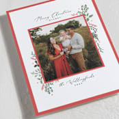 "Wisp of Greenery" - Holiday Cards in Crimson by Susan Moyal - Detail