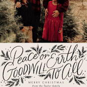 "Peace Goodwill" - Holiday Cards in Noir by Alethea and Ruth - Detail