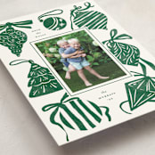 "Bauble & Bow" - Holiday Cards in Fir by Corinne Malesic - Detail