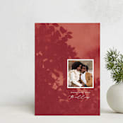 "Penumbra" - Holiday Cards in Cranberry by Snow and Ivy - Front