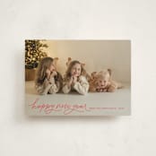 "Merry Christmas Script" - Holiday Cards in Holly Berry by Kristen Magee - Front