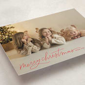 "Merry Christmas Script" - Holiday Cards in Holly Berry by Kristen Magee - Detail