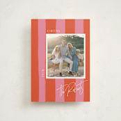 "Painted Stripes" - Holiday Cards in Blood Orange by Cindy Reynolds - Front