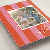 "Painted Stripes" - Holiday Cards in Blood Orange by Cindy Reynolds - Detail