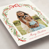 "Ribbon arch" - Holiday Cards in Cardinal by Sarah Knight - Detail