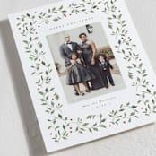 "Holly Framed" - Holiday Cards in Pine Needle by Everett Paper Goods - Detail