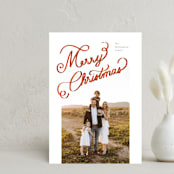 "Ribbon Letters" - Holiday Cards in Peppermint by taylorVdesign - Front