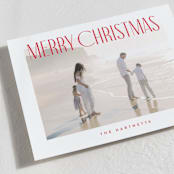"Merry Title" - Holiday Cards in Poinsettia by Brooke Chandler - Detail