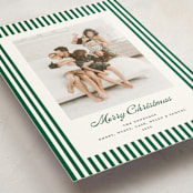 "Mini Cabana Stripes" - Holiday Cards in Pine by Erika Firm - Detail