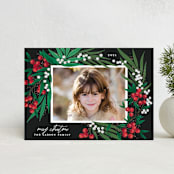 "Leafy Berries" - Holiday Cards in Charcoal by Alethea and Ruth - Front