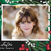 "Leafy Berries" - Holiday Cards in Charcoal by Alethea and Ruth - Close-up