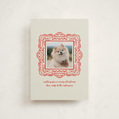 "Friendly Frame" - Holiday Cards in Berry by mo kelley - Front