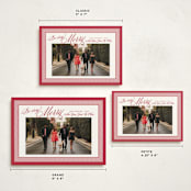 "Merry Striped Frame" - Holiday Cards in Ruby by Alston Foster - Formats Available