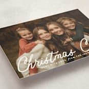 "Cheerful Script" - Holiday Cards in Snowfall by Karidy Walker - Detail