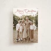 "Christmas script" - Holiday Cards in Cardinal by Sara Hicks Malone - Front