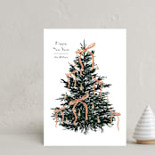 "Bells and Bows" - Holiday Cards in Snow by Baumbirdy - Front