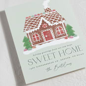 "Home Sweet Home" - Holiday Cards in Spearmint by Brooke Chandler - Detail