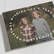 "Holly Jolly and Merry" - Holiday Cards in Marshmallow by Angela Garrick - Detail