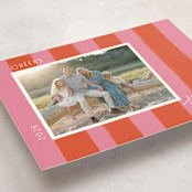 "Painted Stripes" - Holiday Cards in Blood Orange by Cindy Reynolds - Detail