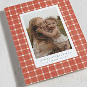 "Gingham Plaid" - Holiday Cards in Santa Suit by Wildfield Paper Co - Detail
