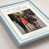 "Merry Striped Frame" - Holiday Cards in Frost by Alston Foster - Detail