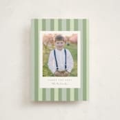 "Christmas stripe" - Holiday Cards in Sage by Sara Hicks Malone - Front