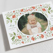 "Poinsettia Garden" - Holiday Cards in Scarlett by Susan Zinader - Detail