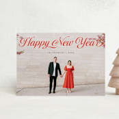 "Ribbon" - Holiday Cards in Sleigh Red by Morgan Kendall - Front