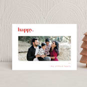 "Bold Merry" - Holiday Cards in Cranberry by That Girl Press - Front
