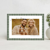 "Tattersall" - Holiday Cards in Evergreen by Ekko Studio - Front