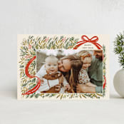 "Red Ribbon" - Holiday Cards in Ivory by iamtanya - Front