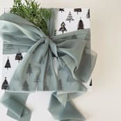 "Greens Ribbon Set of 5" - Holiday Ribbons and Bows in green by Honey Silks Co