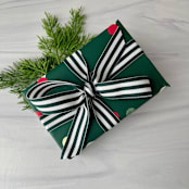 "Forest Green Stripe 7/8" x 15 ft Holiday Ribbon" - Holiday Ribbons and Bows in green by Honey Silks Co