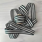 "Forest Green Stripe 7/8" x 15 ft Holiday Ribbon" - Holiday Ribbons and Bows in green by Honey Silks Co
