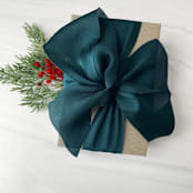 "2" Holiday Ribbon Collection - Winter Spruce" - Holiday Ribbons and Bows in green by Honey Silks Co