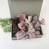 "Neutral Ribbon Set of 5" - Holiday Ribbons and Bows in natural by Honey Silks Co