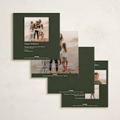 "Traditional Linen" - Holiday Cards in Pine by Tina Faselli - Back of Card Options