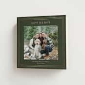 "Traditional Linen" - Holiday Cards in Pine by Tina Faselli - Folded Card