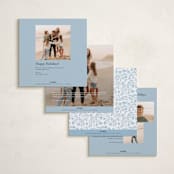 "Floral Cascade" - Holiday Cards in Bluebell by Anna Black - Back of Card Options