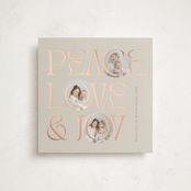 "Peace Love & Joy" - Holiday Cards in Toffee by Carolyn Kach - Front