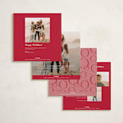 "Peace Love & Joy" - Holiday Cards in Snow by Carolyn Kach - Back of Card Options