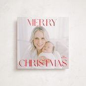 "Merry Squary" - Holiday Cards in Poinsettia by Angela Thompson - Front