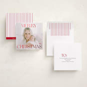 "Merry Squary" - Holiday Cards in Poinsettia by Angela Thompson - Assembled