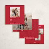 "Wrapped Wreath" - Holiday Cards in Poinsettia by Amy Kross - Back of Card Options