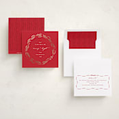 "Wrapped Wreath" - Holiday Cards in Poinsettia by Amy Kross - Assembled