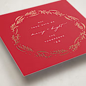 "Wrapped Wreath" - Holiday Cards in Poinsettia by Amy Kross - Detail