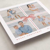 "Square Present" - Holiday Cards in Poinsettia by Brooke Chandler - Detail